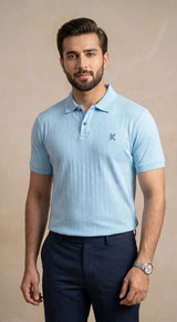 Kinarah - Ice Blue Drop Needle Polo